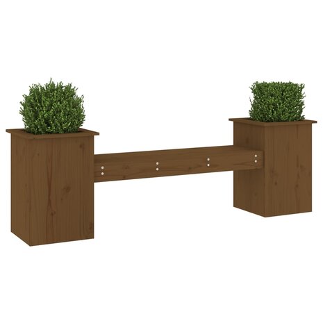 Bankje met plantenbakken 184,5x39,5x56,5 cm grenen honingbruin 8720845809287 3