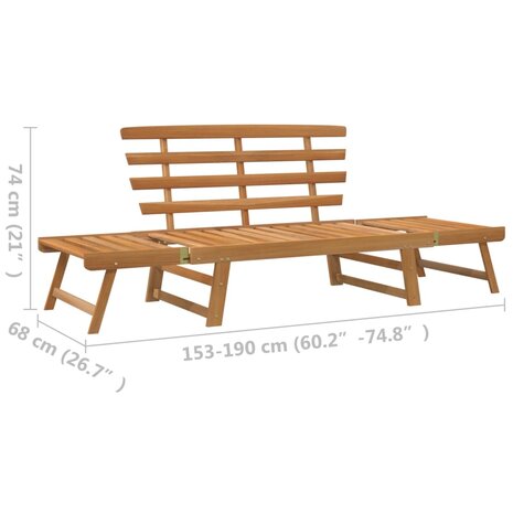 Tuinbank 2-in-1 190 cm massief acaciahout 8720286543191 9