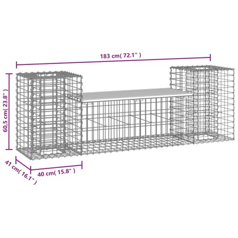 Tuinbank schanskorfontwerp 183x41x60,5 cm massief douglashout 8720845446529 8