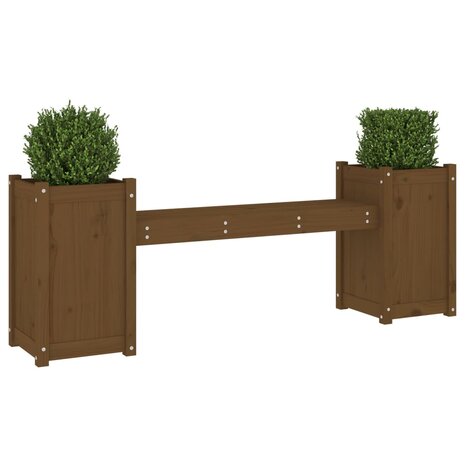 Bankje met plantenbakken 180x36x63 cm grenenhout honingbruin 8720845809225 3