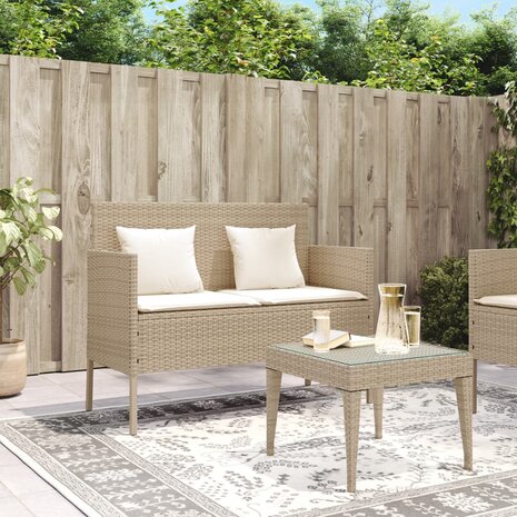 Tuinbank met kussens poly rattan beige 8721012309661 3