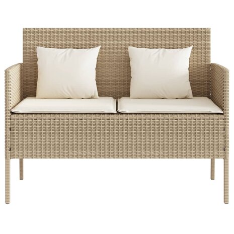 Tuinbank met kussens poly rattan beige 8721012309661 4