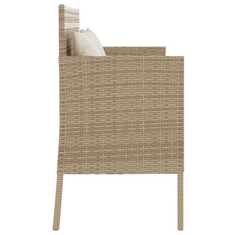 Tuinbank met kussens poly rattan beige 8721012309661 5