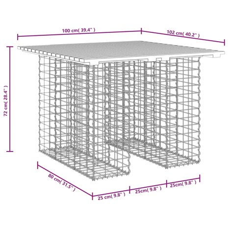 Tuinbank schanskorfontwerp 100x102x72 cm geïmpregneerd hout 8720845446383 8