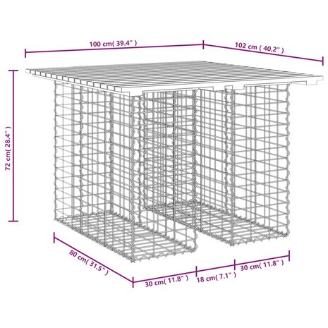 Tuinbank schanskorfontwerp 100x102x72 cm massief douglashout 8720845446345 8