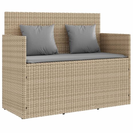 Tuinbank met kussens poly rattan beige 8721012309579 2