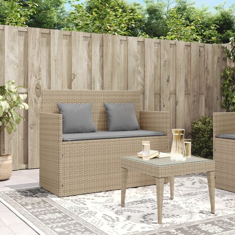 Tuinbank met kussens poly rattan beige 8721012309579 3