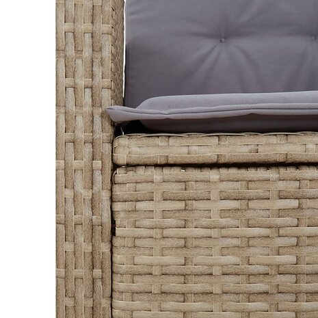 Tuinbankje verstelbaar met kussens poly rattan beige 8721012450578 7