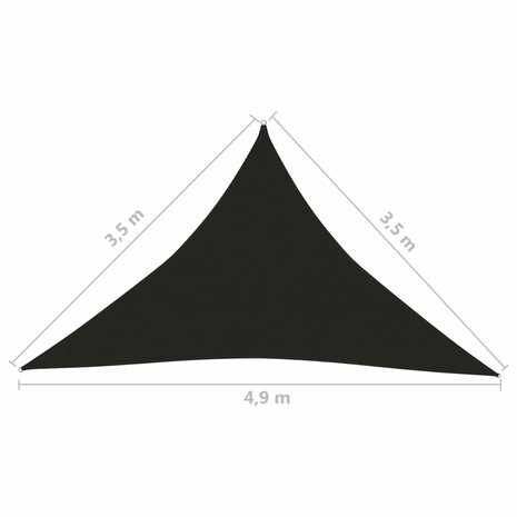 Zonnezeil 160 g/m² 3,5x3,5x4,9 m HDPE zwart 8720286103159 6