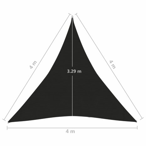 Zonnezeil 160 g/m² 4x4x4 m HDPE zwart 8720286103166 6