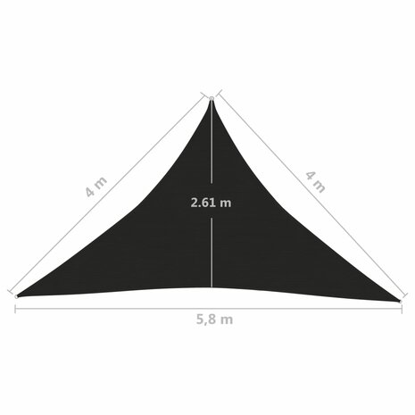 Zonnezeil 160 g/m² 4x4x5,8 m HDPE zwart 8720286103173 6