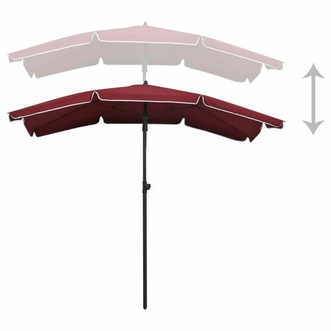 Parasol met paal 200x130 cm bordeauxrood 8720286205143 4