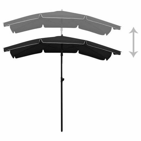 Parasol met paal 200x130 cm zwart 8720286205167 4