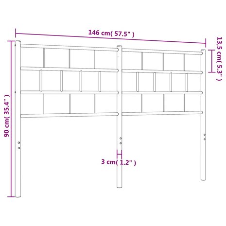 Hoofdbord 140 cm metaal wit 8721012189423 7