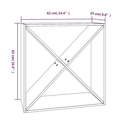 Wijnkast 62x25x62 cm massief grenenhout wit 8720845557119 8