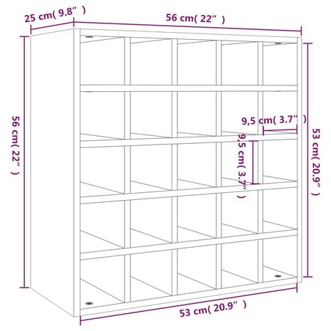 Wijnkast 56x25x56 cm massief grenenhout 8720845556051 8