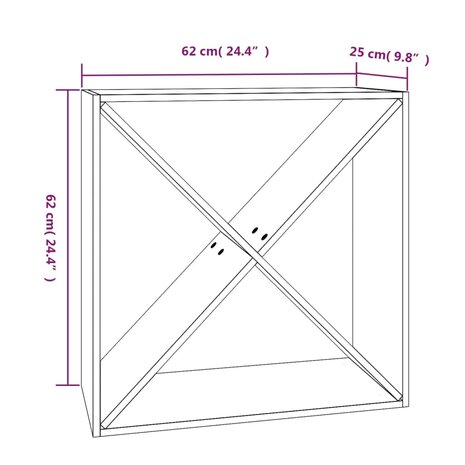 Wijnkast 62x25x62 cm massief grenenhout honingbruin 8720845557133 8