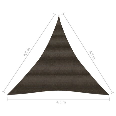 Zonnezeil 160 g/m² 4,5x4,5x4,5 m HDPE bruin 8720286103739 6