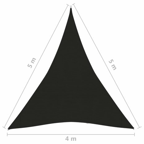 Zonnezeil 160 g/m² 4x5x5 m HDPE zwart 8720286103197 6