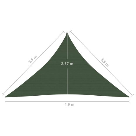 Zonnezeil 160 g/m² 3,5x3,5x4,9 m HDPE donkergroen 8720286100400 6