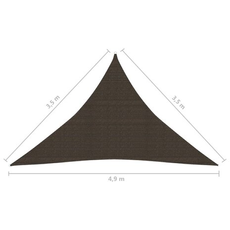 Zonnezeil 160 g/m² 3,5x3,5x4,9 m HDPE bruin 8720286103708 6