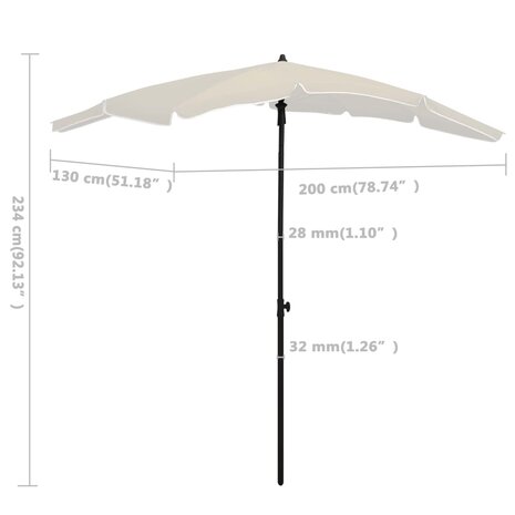 Parasol met paal 200x130 cm zandkleurig 8720286205105 6