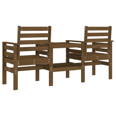 Tuinbank met tafel 2-zits massief grenenhout honingbruin 8720845809164 5