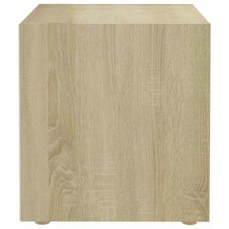 Tv-meubel 37x35x37 cm bewerkt hout wit en sonoma eikenkleurig 8720286354216 4