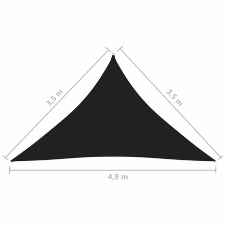 Zonnescherm driehoekig 3,5x3,5x4,9 m oxford stof zwart 8720286125267 6