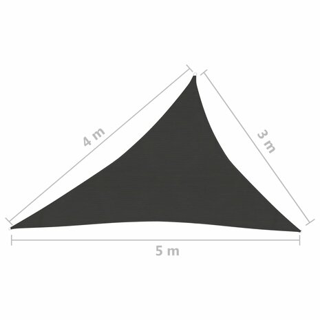 Zonnezeil 160 g/m² 3x4x5 m HDPE zwart 8720286103142 6