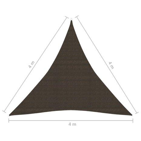 Zonnezeil 160 g/m² 4x4x4 m HDPE bruin 8720286103715 6