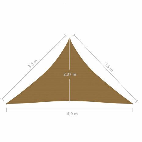 Zonnezeil 160 g/m² 3,5x3,5x4,9 m HDPE taupe 8720286099858 6