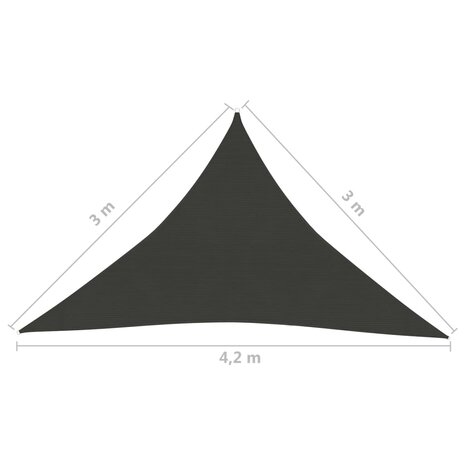 Zonnezeil 160 g/m² 3x3x4,2 m HDPE antracietkleurig 8720286096529 6