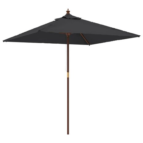 Parasol met houten paal 198x198x231 cm zwart 8720845760731 2