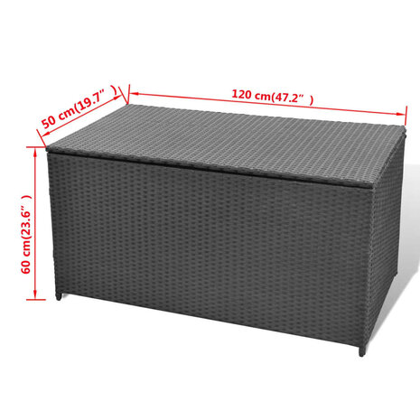 Tuinbox 120x50x60 cm poly rattan zwart 8718475501039 6