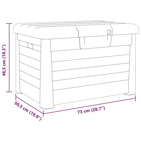 Kussenbox 73x50,5x46,5 cm polypropeen grijs 8721012479869 11