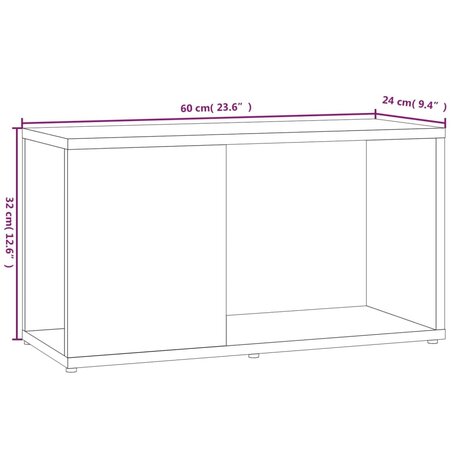 Tv-meubel 60x24x32 cm bewerkt hout gerookt eikenkleurig 8720287124177 8