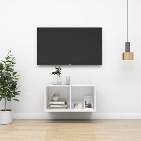 Tv-wandmeubel 37x37x72 cm bewerkt hout wit 8720286353790 1