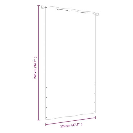 Balkonscherm 120x240 cm oxford stof zwart 8720286161517 5