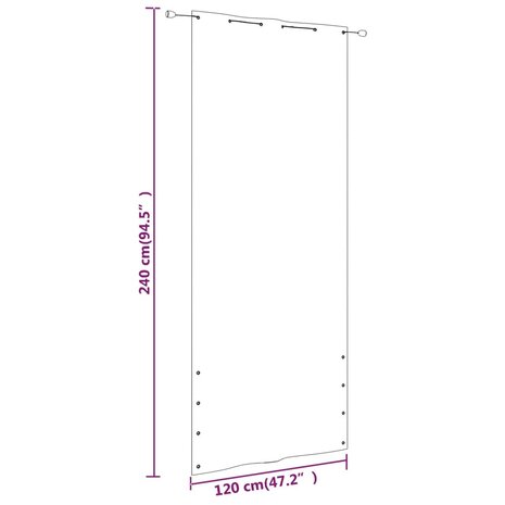 Balkonscherm 120x240 cm oxford stof antracietkleurig en wit 8720286161715 5