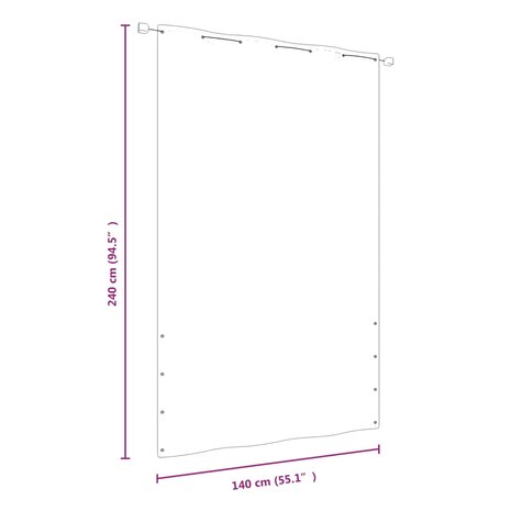 Balkonscherm 140x240 cm oxford stof rood 8720286161425 5