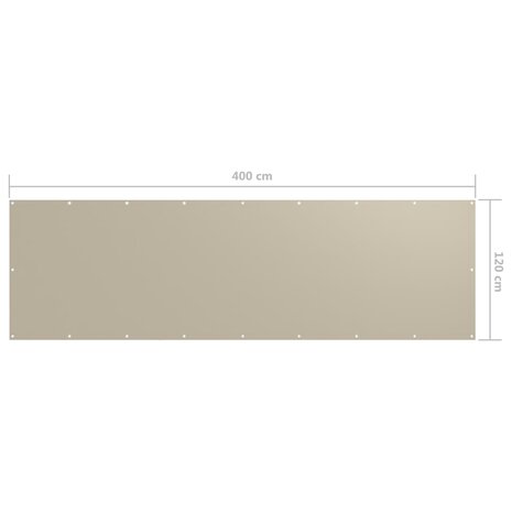 Balkonscherm 120x400 cm oxford stof beige 8720286117583 5