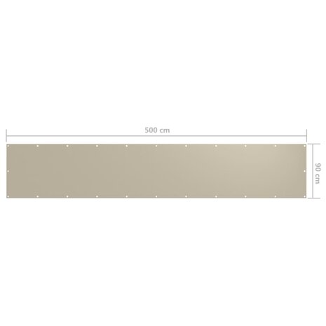 Balkonscherm 90x500 cm oxford stof beige 8720286117552 5