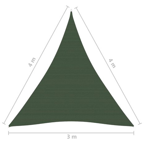 Zonnezeil 160 g/m² 3x4x4 m HDPE donkergroen 8720286100387 6