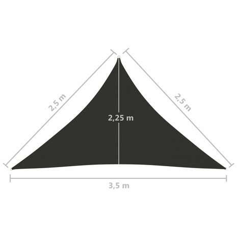 Zonnescherm driehoekig 2,5x2,5x3,5 m oxford stof 8720286119150 6