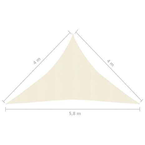 Zonnezeil 160 g/m² 4x4x5,8 m HDPE crèmekleurig 8720286097670 6