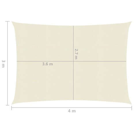 Zonnezeil 160 g/m² 3x4 m HDPE crèmekleurig 8720286097458 6