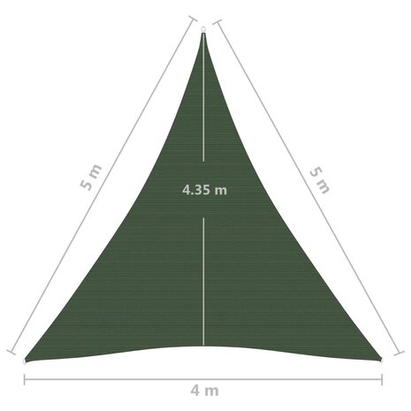 Zonnezeil 160 g/m² 4x5x5 m HDPE donkergroen 8720286100448 6