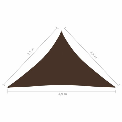 Zonnescherm driehoekig 3,5x3,5x4,9 m oxford stof bruin 8720286125816 6