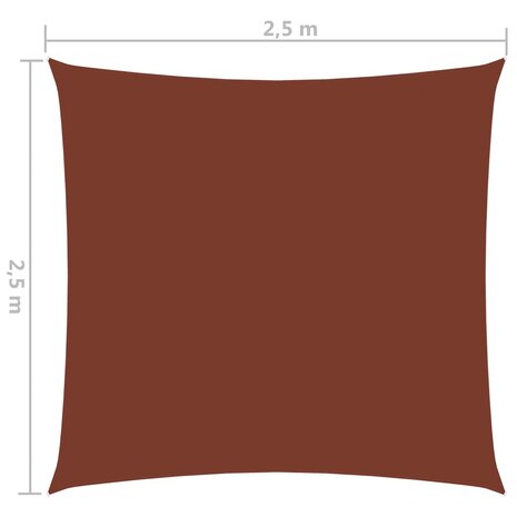 Zonnescherm vierkant 2,5x2,5 m oxford stof terraccota 8720286121023 6